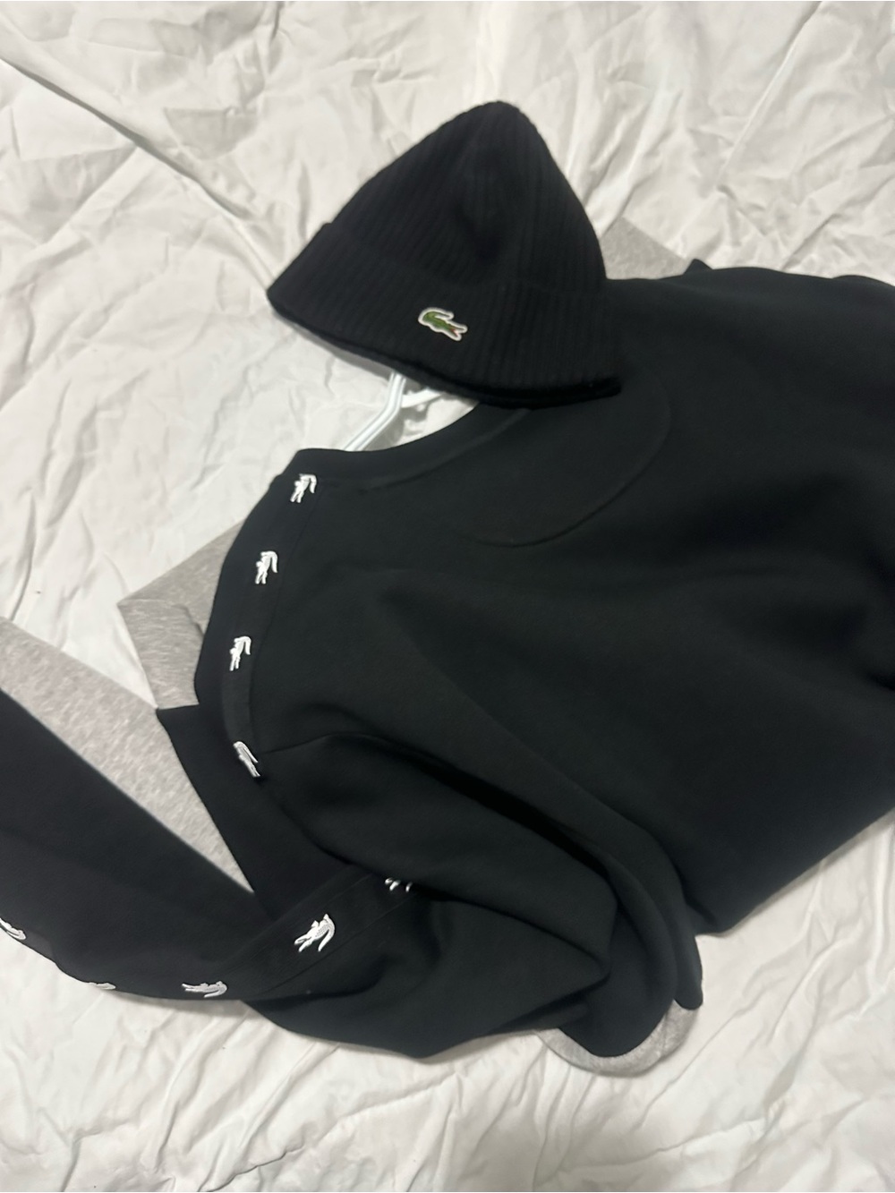 Lacoste Men's Black Logo Crewneck Sweater